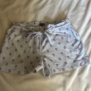 Loft red and blue cotton shorts